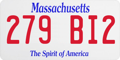 MA license plate 279BI2