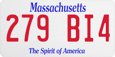 MA license plate 279BI4
