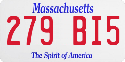 MA license plate 279BI5