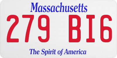 MA license plate 279BI6
