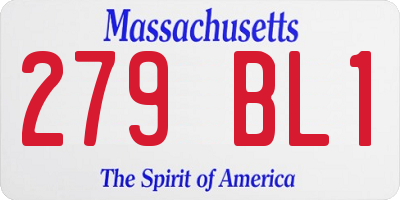 MA license plate 279BL1