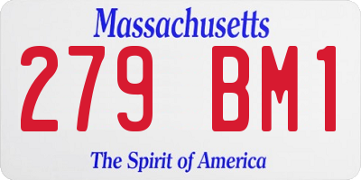 MA license plate 279BM1