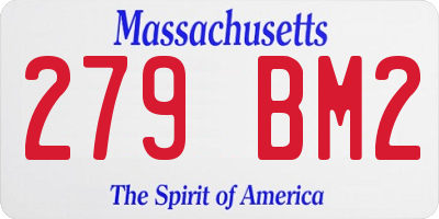 MA license plate 279BM2