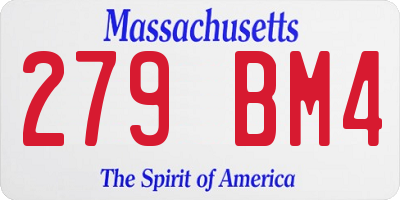 MA license plate 279BM4