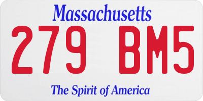 MA license plate 279BM5