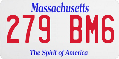 MA license plate 279BM6