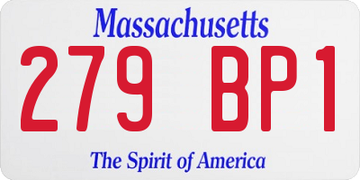 MA license plate 279BP1