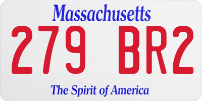 MA license plate 279BR2