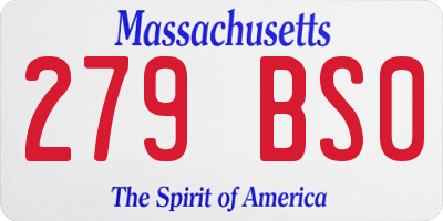 MA license plate 279BS0