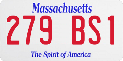 MA license plate 279BS1