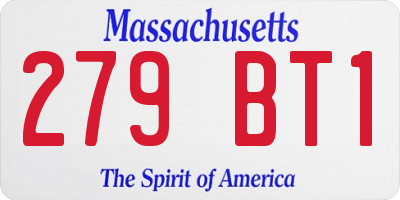 MA license plate 279BT1