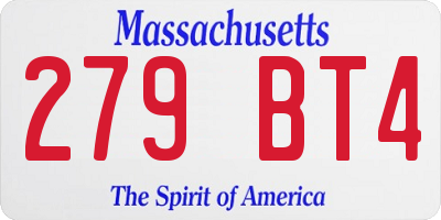 MA license plate 279BT4
