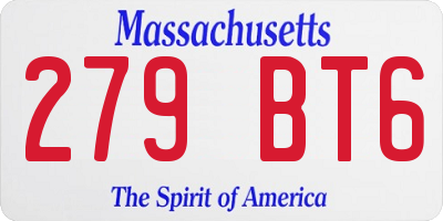 MA license plate 279BT6