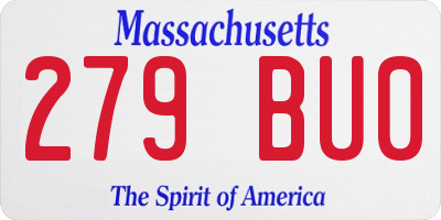 MA license plate 279BU0