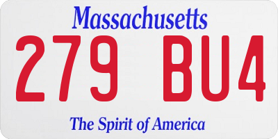 MA license plate 279BU4