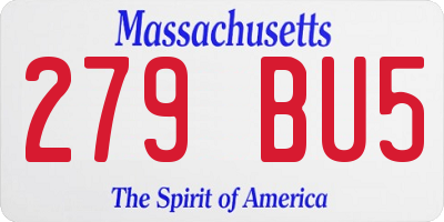 MA license plate 279BU5