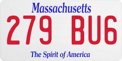 MA license plate 279BU6