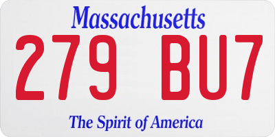 MA license plate 279BU7