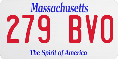 MA license plate 279BV0