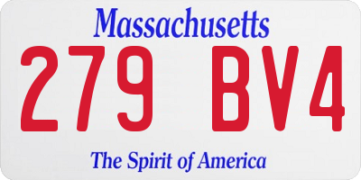 MA license plate 279BV4