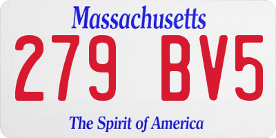 MA license plate 279BV5
