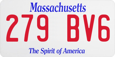 MA license plate 279BV6