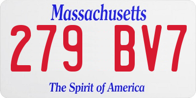 MA license plate 279BV7