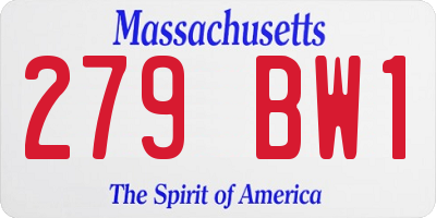 MA license plate 279BW1