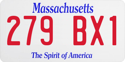 MA license plate 279BX1