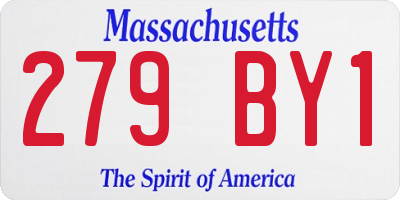 MA license plate 279BY1