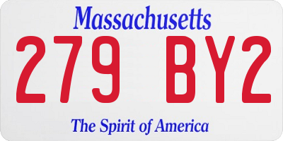 MA license plate 279BY2