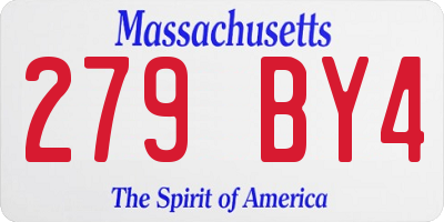 MA license plate 279BY4