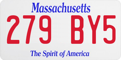 MA license plate 279BY5