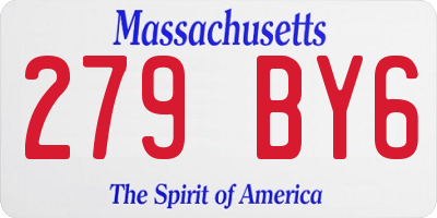 MA license plate 279BY6