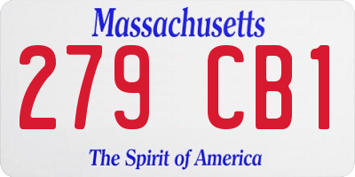 MA license plate 279CB1