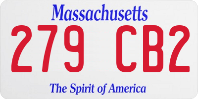 MA license plate 279CB2