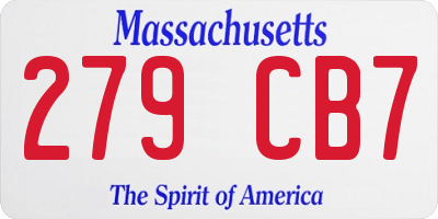 MA license plate 279CB7