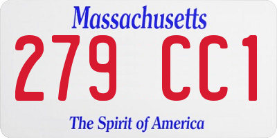 MA license plate 279CC1