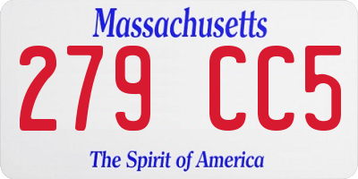 MA license plate 279CC5