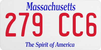 MA license plate 279CC6