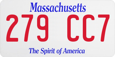 MA license plate 279CC7