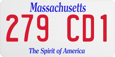 MA license plate 279CD1