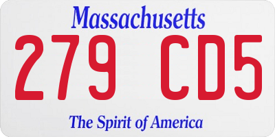MA license plate 279CD5