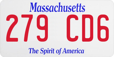 MA license plate 279CD6