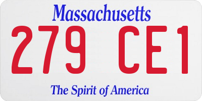 MA license plate 279CE1