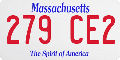 MA license plate 279CE2