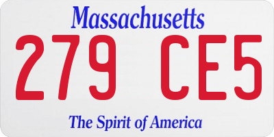 MA license plate 279CE5