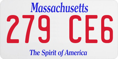 MA license plate 279CE6