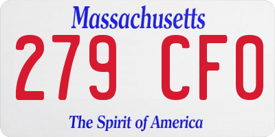 MA license plate 279CF0