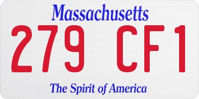 MA license plate 279CF1
